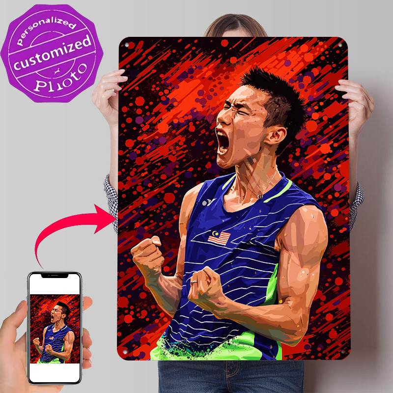 Badminton Poster - 승리 축하하는 배드민턴 선수 3D 프린팅
