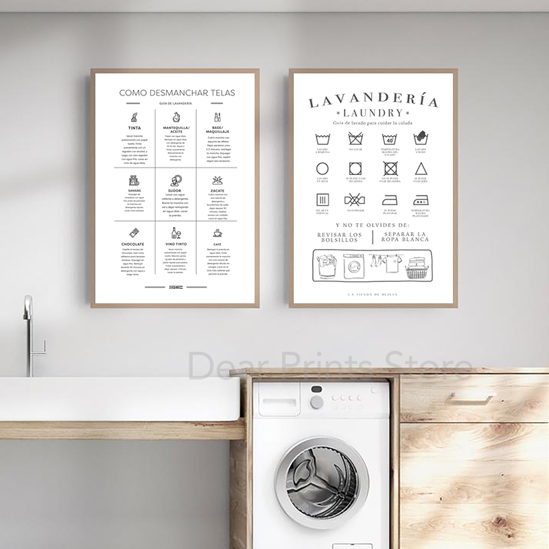 스페인어 세탁실 벽 아트 캔버스 회화 장식 Lavar  - Badminton Poster 리뷰 및 가격