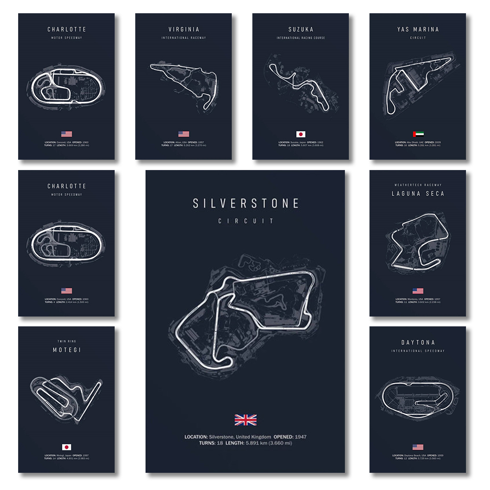 F1 인터내셔널 트랙 서킷 캔버스 페인팅 F1 이모라  - Badminton Poster 리뷰 및 가격